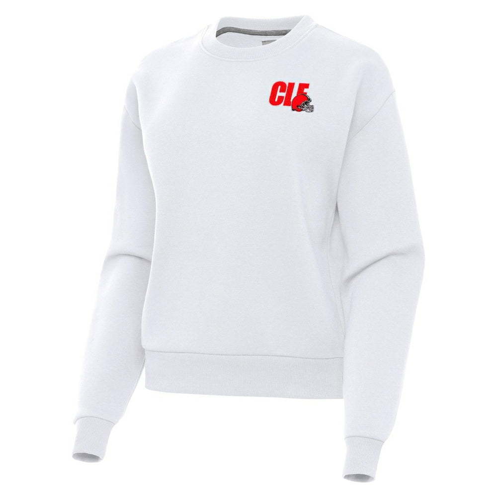 Cleveland Browns Antigua Women's Victory Pullover Sweatshirt - White - NFL