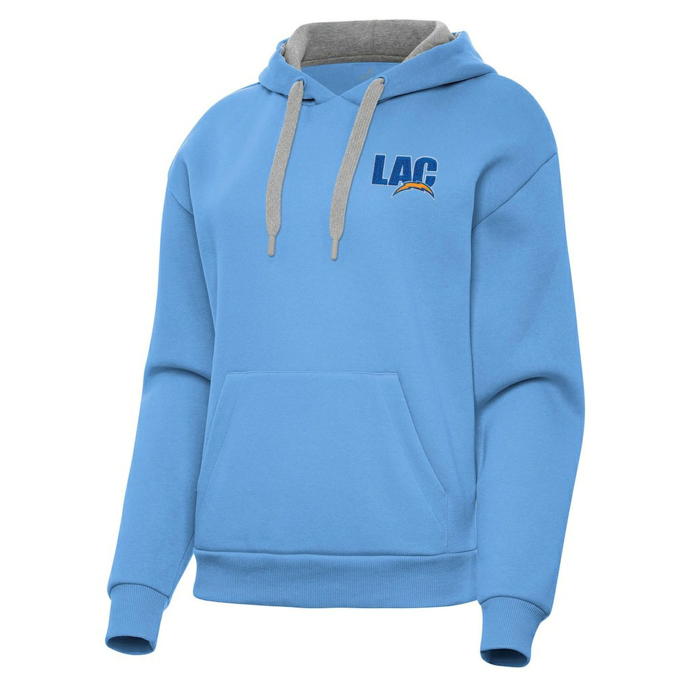 Los Angeles Chargers Antigua Women's Victory Pullover Hoodie - Powder Blue - NFL