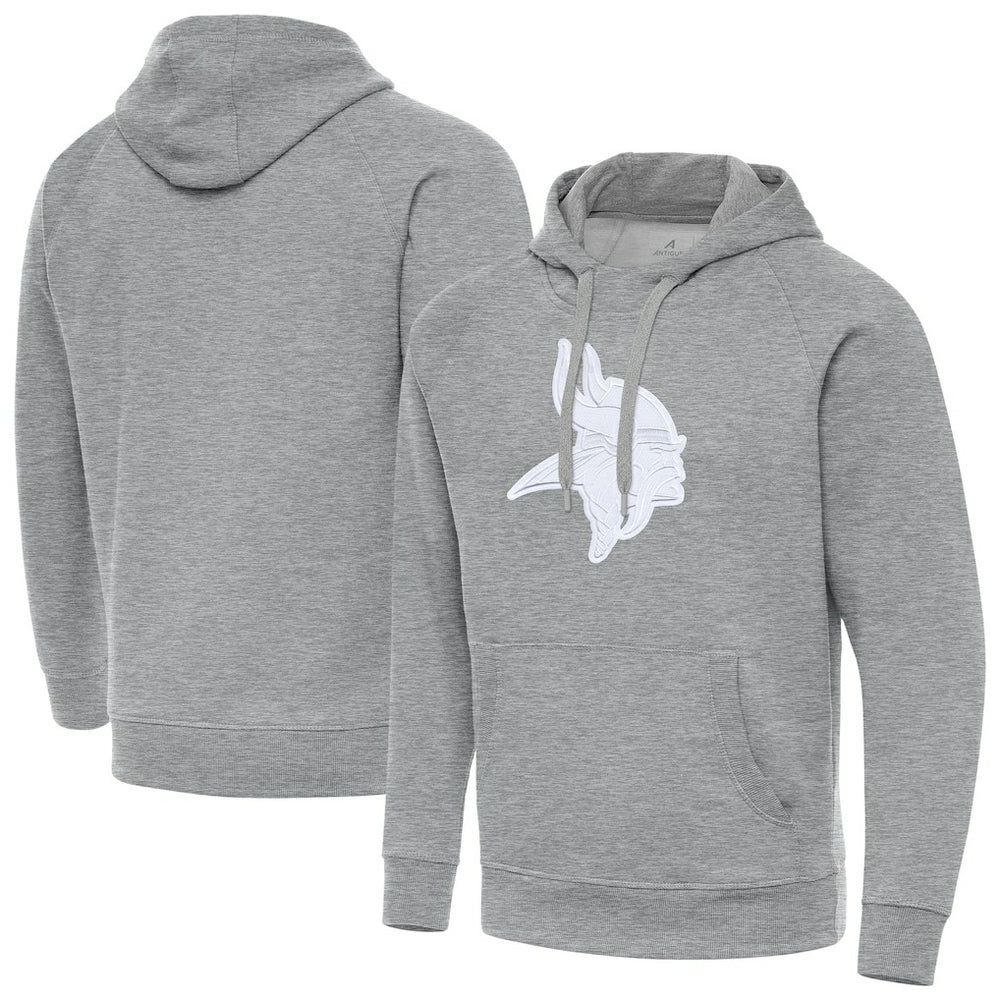 Minnesota Vikings Antigua Victory Pullover Hoodie - Heather Gray - NFL