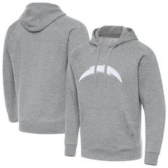 Los Angeles Chargers Antigua Victory Pullover Hoodie - Heather Gray - NFL