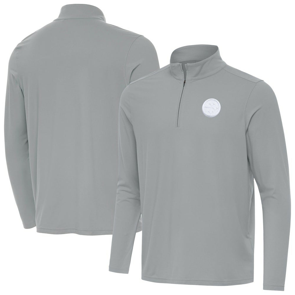 Pittsburgh Steelers Men's Antigua Intent Quarter-Zip Jacket - Gray - NFL