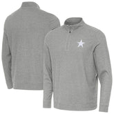 Dallas Cowboys Antigua Subtle Quarter-Zip Jacket - Heather Gray - NFL
