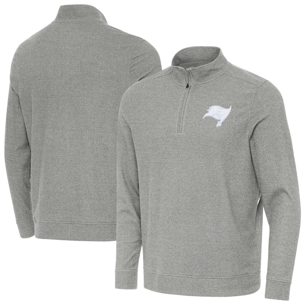 Tampa Bay Buccaneers Antigua Subtle Quarter-Zip Jacket - Heather Gray - NFL