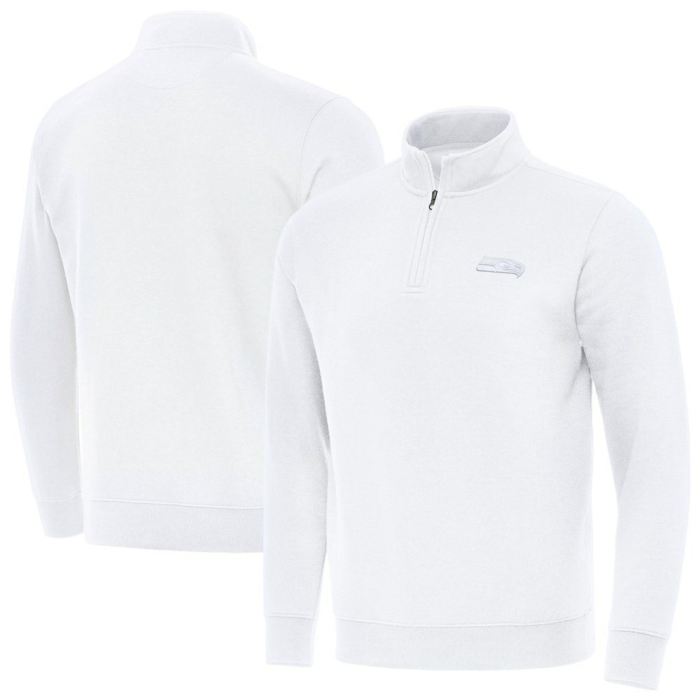 Seattle Seahawks Antigua Victory Quarter-Zip Top - White - NFL
