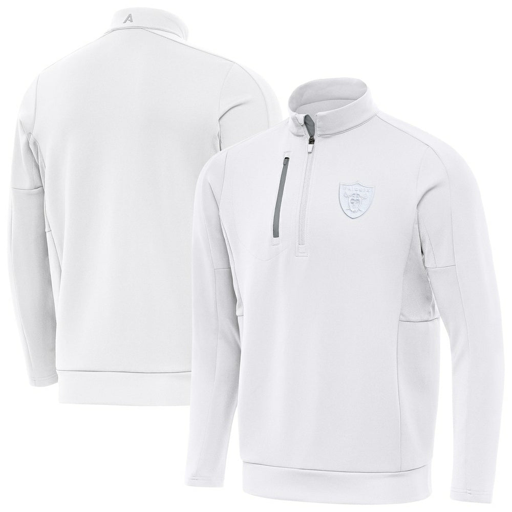 Las Vegas Raiders Antigua Generation Quarter-Zip Top - White - NFL
