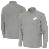 Detroit Lions Antigua Subtle Quarter-Zip Top - Heather Gray - NFL