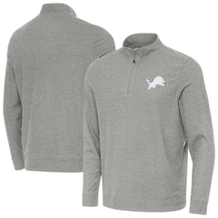 Detroit Lions Antigua Subtle Quarter-Zip Top - Heather Gray - NFL