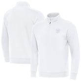 Las Vegas Raiders Antigua Victory Quarter-Zip Top - White - NFL