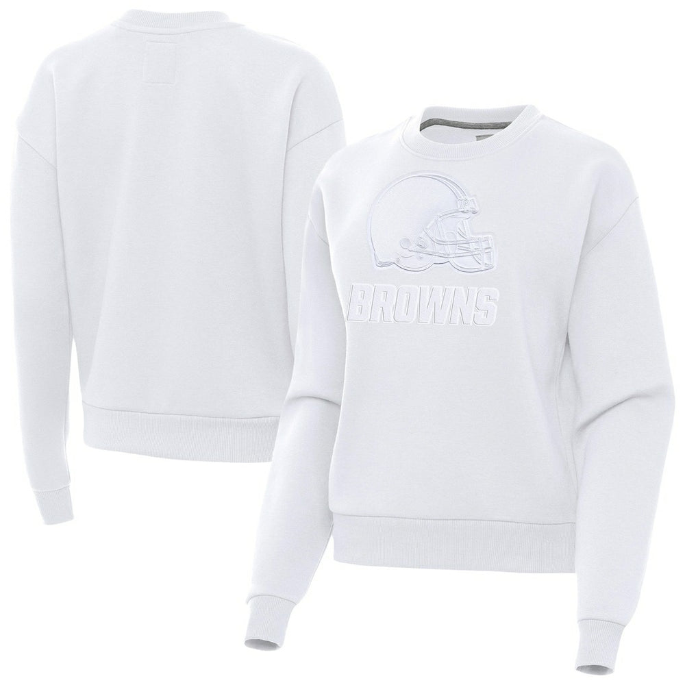 Cleveland Browns Antigua Women's Victory Pullover Sweatshirt - White - NFL