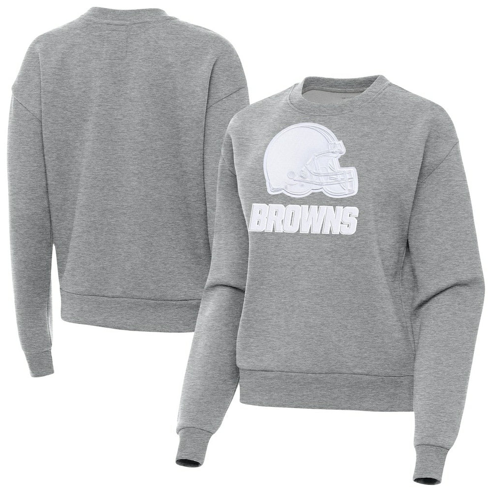 Cleveland Browns Antigua Women's Victory Pullover Sweatshirt - Heather Gray - NFL