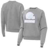 Cleveland Browns Antigua Women's Victory Pullover Sweatshirt - Heather Gray - NFL