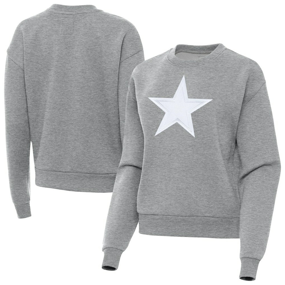 Dallas Cowboys Antigua Women's Victory Pullover Sweatshirt - Heather Gray - NFL