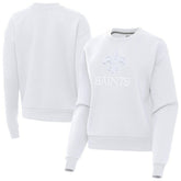 New Orleans Saints Antigua Women's Victory Pullover Sweatshirt - White - NFL