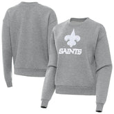 New Orleans Saints Antigua Women's Victory Pullover Sweatshirt - Heather Gray - NFL