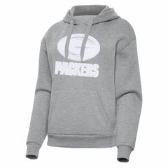 Green Bay Packers Antigua Women's Victory Pullover Hoodie - Heather Gray - NFL