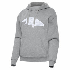 Baltimore Ravens Antigua Women's Victory Pullover Hoodie - Heather Gray - NFL