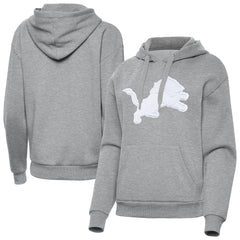 Detroit Lions Antigua Women's Victory Pullover Hoodie - Heather Gray - NFL