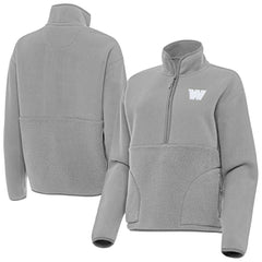 Washington Commanders Antigua Women's Figure Half-Zip Sweatshirt - Gray - NFL