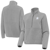 Dallas Cowboys Antigua Women's Figure Half-Zip Sweatshirt - Gray - NFL