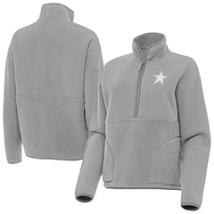 Dallas Cowboys Antigua Women's Figure Half-Zip Sweatshirt - Gray - NFL