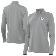 Houston Texans Antigua Women's Reprocess Quarter-Zip Top - Gray - NFL