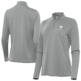 New Orleans Saints Antigua Women's Reprocess Quarter-Zip Top - Gray - NFL