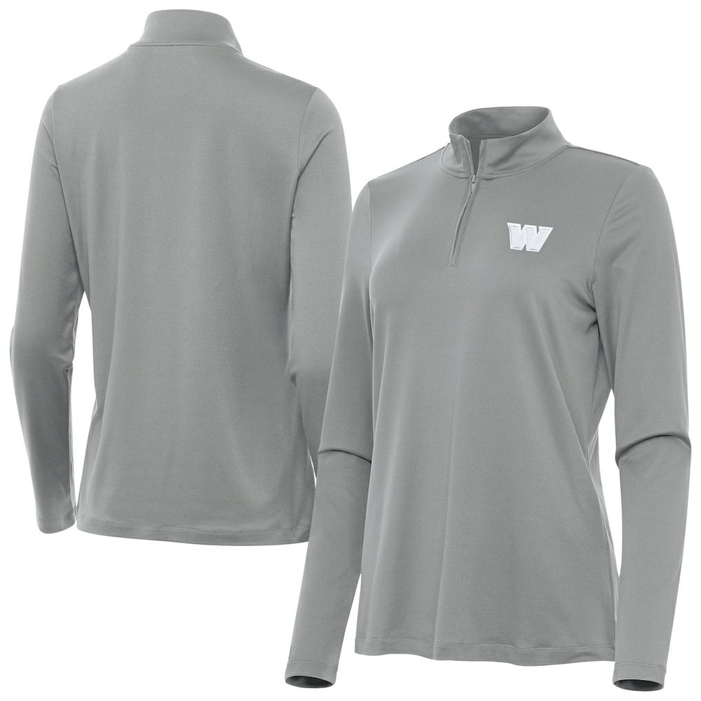 Washington Commanders Antigua Women's Reprocess Quarter-Zip Top - Gray - NFL