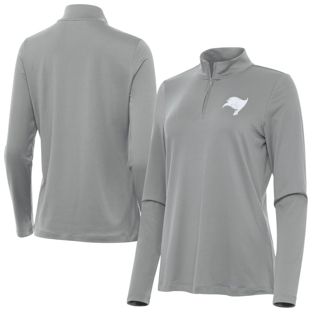 Tampa Bay Buccaneers Antigua Women's Reprocess Quarter-Zip Top - Gray - NFL