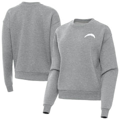 Los Angeles Chargers Antigua Women's Victory Crew Pullover Sweatshirt - Heather Gray - NFL