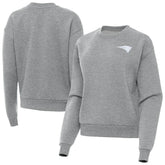 New England Patriots Antigua Women's Victory Crew Pullover Sweatshirt - Heather Gray - NFL