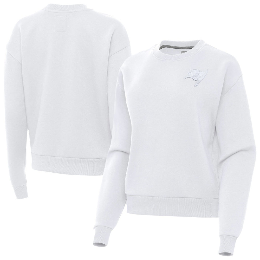 Tampa Bay Buccaneers Antigua Women's Victory Crew Pullover Sweatshirt - White - NFL