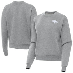 Denver Broncos Antigua Women's Victory Crew Pullover Sweatshirt - Heather Gray - NFL