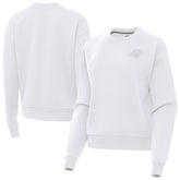 Carolina Panthers Antigua Women's Victory Crew Pullover Sweatshirt - White - NFL