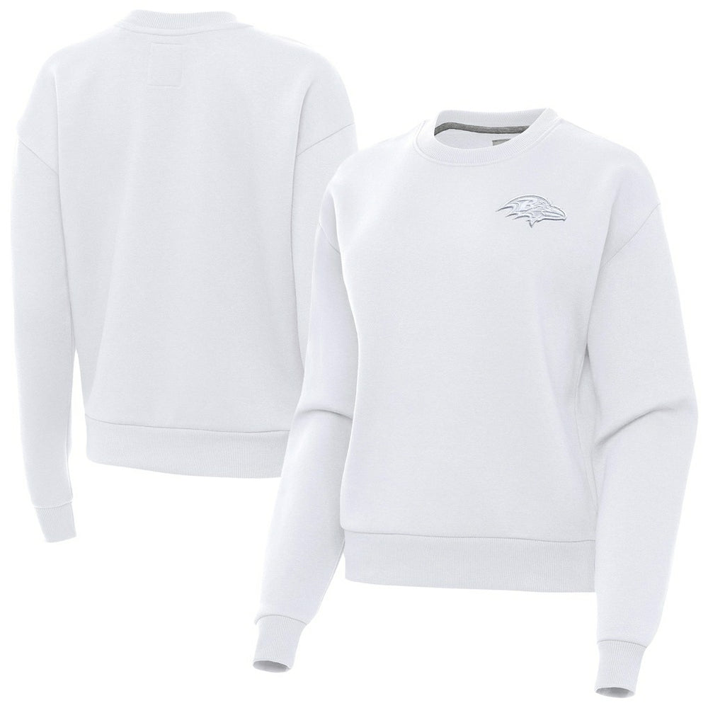 Baltimore Ravens Antigua Women's Victory Crew Pullover Sweatshirt - White - NFL