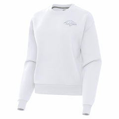 Baltimore Ravens Antigua Women's Victory Crew Pullover Sweatshirt - White - NFL