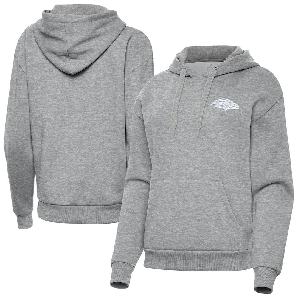 Baltimore Ravens Antigua Women's Victory Pullover Hoodie - Heather Gray - NFL