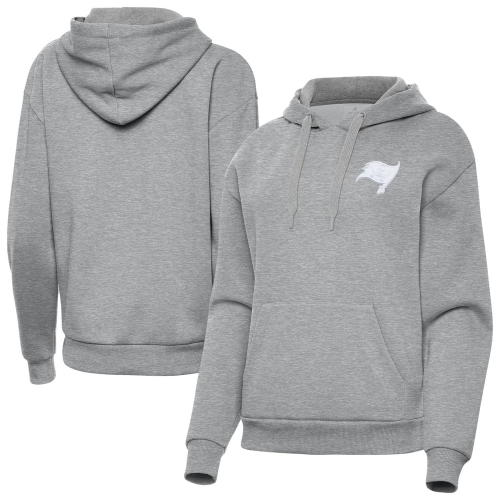 Tampa Bay Buccaneers Antigua Women's Victory Pullover Hoodie - Heather Gray - NFL