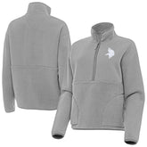 Minnesota Vikings Antigua Women's Figure Half-Zip Sweatshirt - Gray - NFL