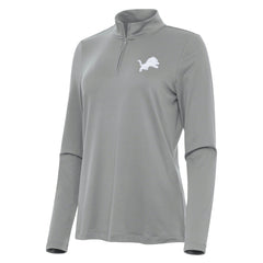 Detroit Lions Antigua Women's Reprocess Quarter-Zip Top - Gray - NFL