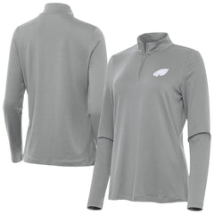 Philadelphia Eagles Antigua Women's Reprocess Quarter-Zip Top - Gray - NFL