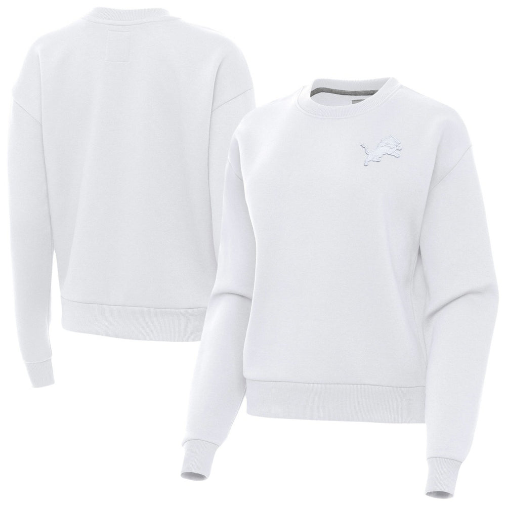 Detroit Lions Antigua Women's Victory Crew Pullover Sweatshirt - White - NFL