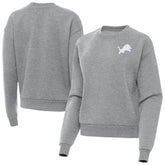 Detroit Lions Antigua Women's Victory Crew Pullover Sweatshirt - Heather Gray - NFL