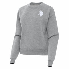 Minnesota Vikings Antigua Women's Victory Crew Pullover Sweatshirt - Heather Gray - NFL