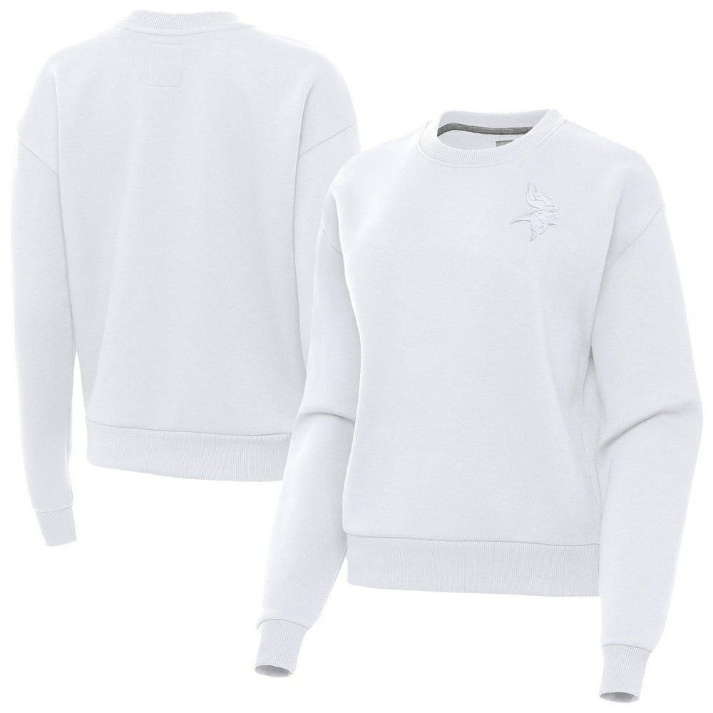 Minnesota Vikings Antigua Women's Victory Crew Pullover Sweatshirt - White - NFL