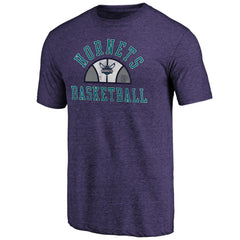 Charlotte Hornets Purple Half Classic Tri-Blend T-Shirt