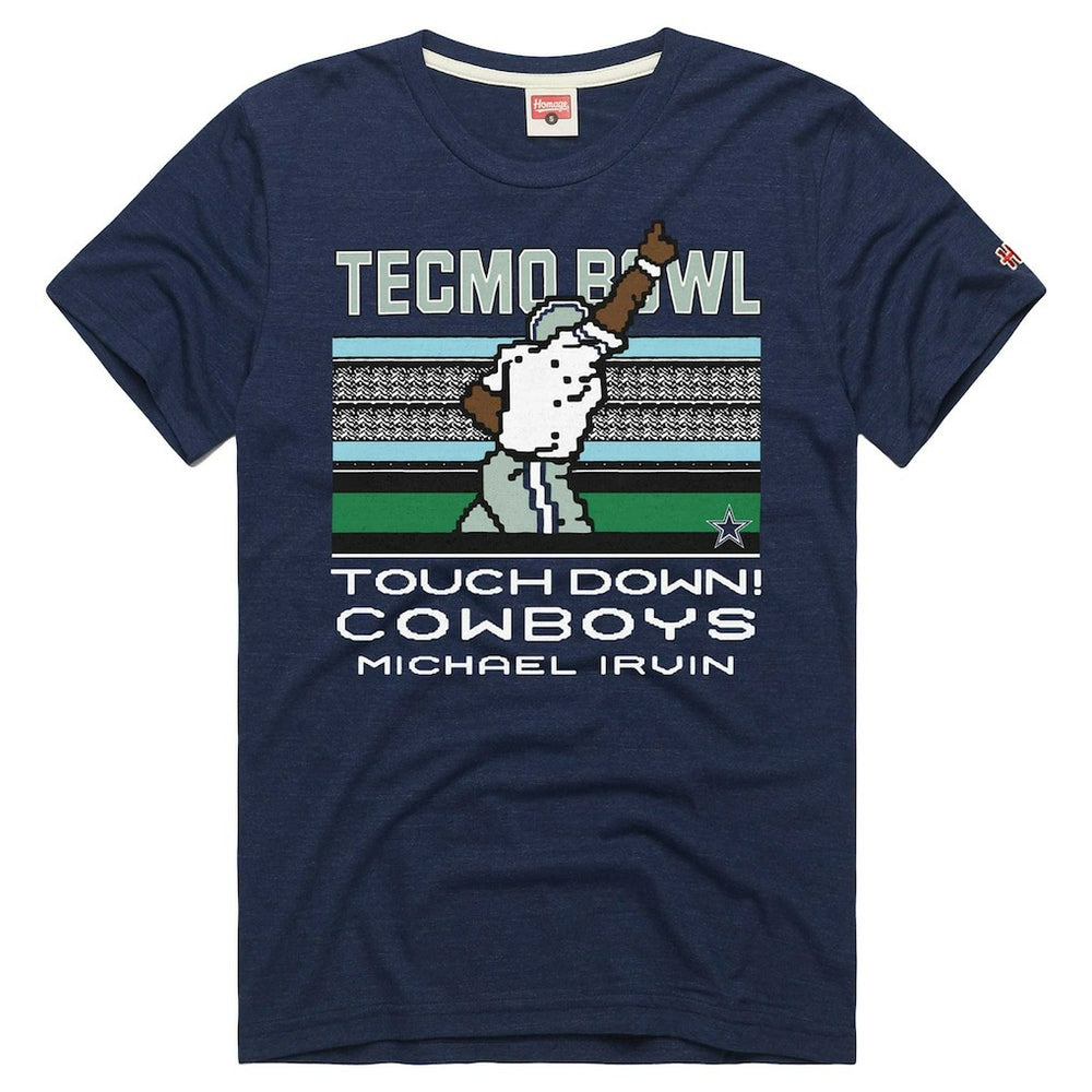 Michael Irvin Dallas Cowboys Homage Unisex Tecmo Bowl Retired Player Graphic Tri-Blend T-Shirt - Navy - NFL