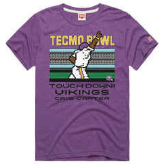 Cris Carter Minnesota Vikings Homage Unisex Tecmo Bowl Retired Player Graphic Tri-Blend T-Shirt - Purple - NFL