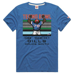 Bruce Smith Buffalo Bills Homage Unisex Tecmo Bowl Retired Player Graphic Tri-Blend T-Shirt - Royal - NFL
