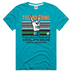 Dan Marino Miami Dolphins Homage Unisex Tecmo Bowl Retired Player Graphic Tri-Blend T-Shirt - Aqua - NFL