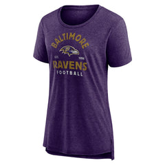 Baltimore Ravens Women's Vintage Arch Tri-Blend T-Shirt - Purple - NFL
